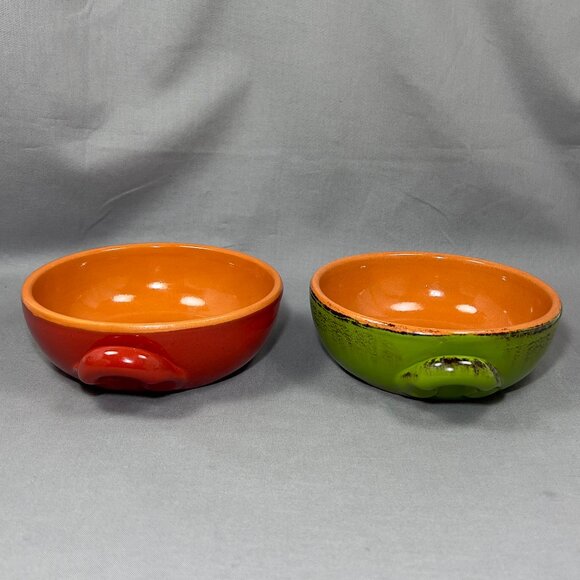 De Silva Earthenware Terracotta Pottery Glazed Green Casserole Chili Bowl Italy - Picture 4 of 13